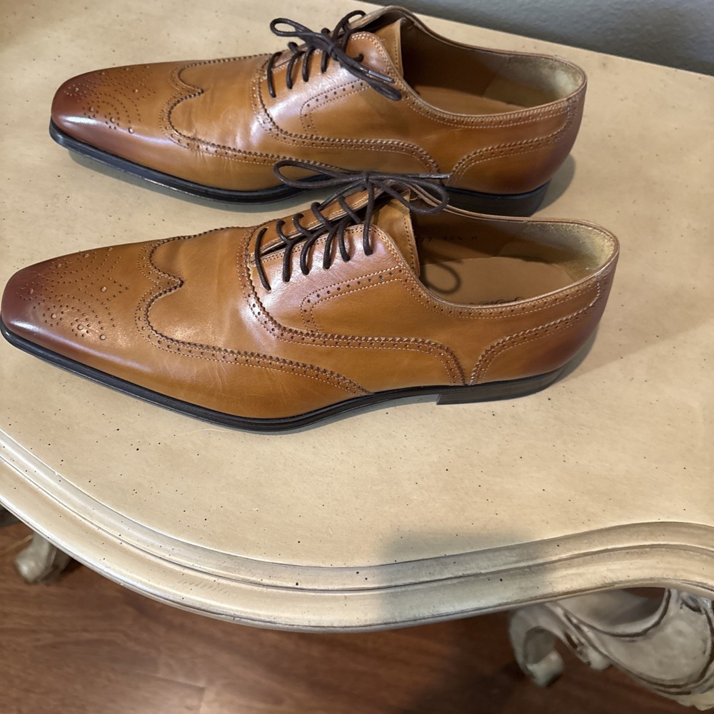 Magnanni Men's shoes Brogue Wingtip Derby Dress brown Size 10.5 13377 EXCELLENT